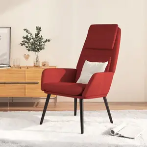 vidaXL Chaise de relaxation Rouge bordeaux Tissu pas cher