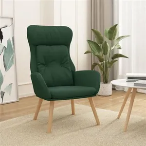 vidaXL Chaise de relaxation Vert foncé Tissu pas cher