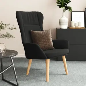 vidaXL Chaise de relaxation Noir Tissu pas cher