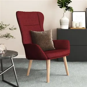 vidaXL Chaise de relaxation Rouge bordeaux Tissu pas cher