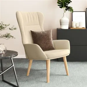 vidaXL Chaise de relaxation Crème Tissu pas cher