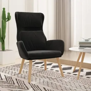 vidaXL Chaise de relaxation Noir Velours pas cher