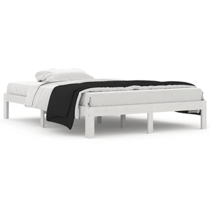 vidaXL Cadre de lit Blanc Bois de pin massif 160x200 cm pas cher