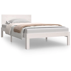 vidaXL Cadre de lit Blanc Bois de pin massif 100x200 cm pas cher