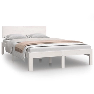 vidaXL Cadre de lit Blanc Bois de pin massif 120x200 cm pas cher