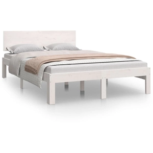 vidaXL Cadre de lit Blanc Bois massif 120x190 cm Petit double