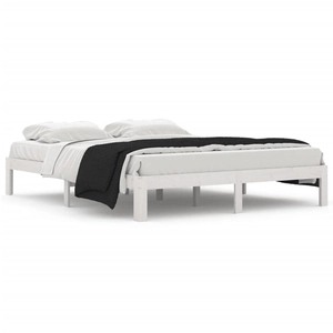 vidaXL Cadre de lit Blanc Bois de pin massif 90x200 cm pas cher