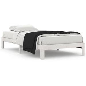 vidaXL Cadre de lit Blanc Bois de pin massif 100x200 cm pas cher