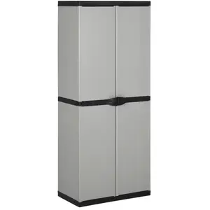 vidaXL Armoire de rangement de jardin 3 étagères Gris/noir 68x40x168cm