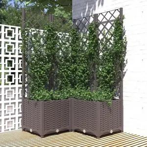 vidaXL Jardinière avec treillis Marron 80x80x136 cm PP pas cher