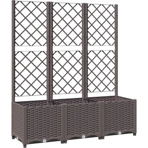 vidaXL Jardinière avec treillis Marron 120x40x136 cm PP pas cher