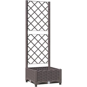 vidaXL Jardinière avec treillis Marron 40x40x121,5 cm PP pas cher