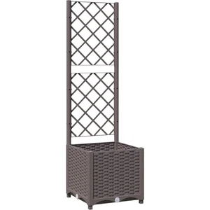vidaXL Jardinière avec treillis Marron 40x40x136 cm PP pas cher