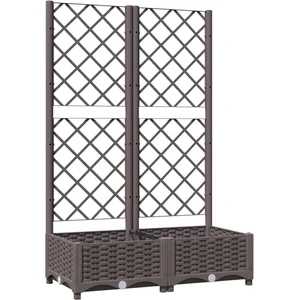vidaXL Jardinière avec treillis Marron 80x40x121,5 cm PP pas cher