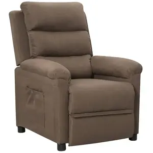 vidaXL Vidaxl Fauteuil Inclinable Taupe Tissu pas cher