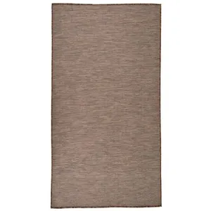 vidaXL Tapis à tissage plat d'extérieur 80x150 cm Marron pas cher
