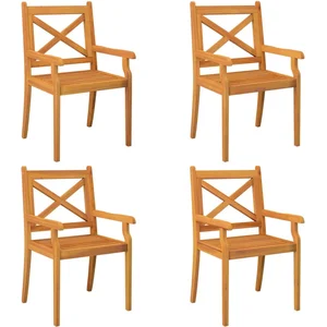 vidaXL Chaises à dîner d'extérieur 4 pcs Bois d'acacia massif pas cher