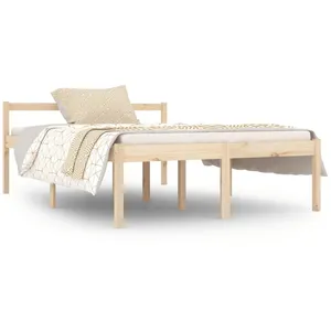 vidaXL Lit pour personne âgée 135x190 cm double bois massif pin pas cher