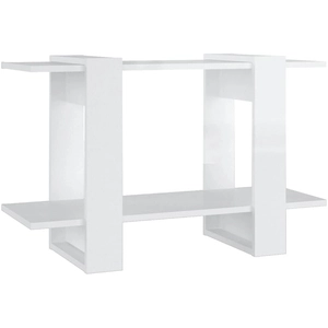 vidaXL Bibliothèque/Séparateur de pièce Blanc brillant 80x30x51 cm pas cher