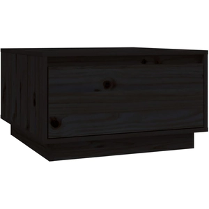 vidaXL Table basse Noir 55x56x32 cm Bois massif de pin pas cher