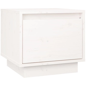 vidaXL Table de chevet Blanc 35x34x32 cm Bois de pin solide pas cher
