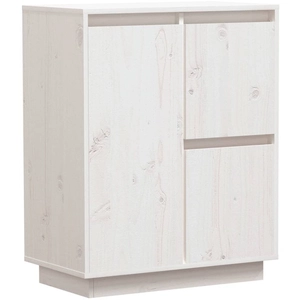 vidaXL Buffet Blanc 60x34x75 cm Bois massif de pin pas cher