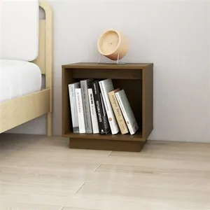 vidaXL Table de chevet Marron miel 40x30x40 cm Bois de pin solide pas cher