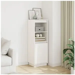 vidaXL Buffet Blanc 37x34x110 cm Bois massif de pin pas cher
