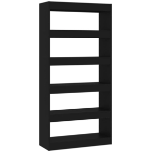 vidaXL Bibliothèque/Séparateur de pièce Noir 80x30x166 cm Aggloméré pas cher