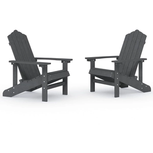vidaXL Chaises de jardin Adirondack 2 pcs PEHD Anthracite pas cher