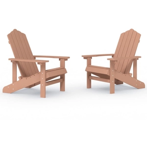 vidaXL Vidaxl Chaises De Jardin Adirondack Lot De 2 Pehd Marron pas cher