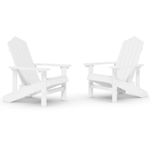 vidaXL Vidaxl Chaises De Jardin Adirondack Lot De 2 Pehd Blanc pas cher