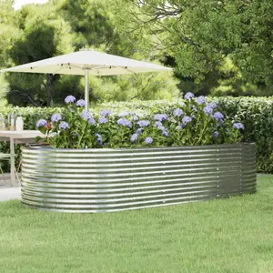 vidaXL Lit surélevé de jardin Argenté Acier enduit de poudre pas cher