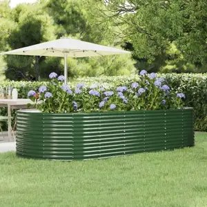 vidaXL Lit surélevé de jardin Vert Acier galvanisé pas cher