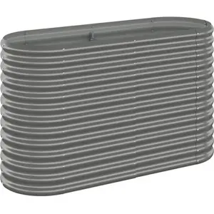vidaXL Lit surélevé de jardin Acier enduit de poudre 114x40x68 cm gris pas cher