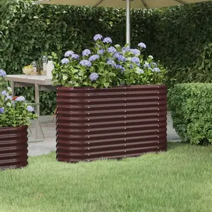 Comparateur de prix : vidaXL Lit surélevé de jardin Acier enduit de poudre marron