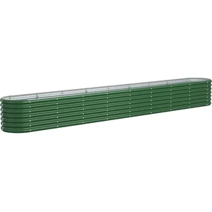 vidaXL Lit surélevé de jardin Acier enduit de poudre 332x40x36 cm Vert pas cher