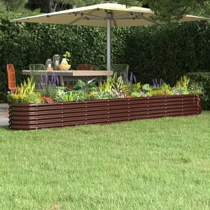 vidaXL Lit surélevé de jardin Acier enduit de poudre marron pas cher