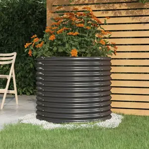 vidaXL Jardinière Acier enduit de poudre 80x80x68 cm Anthracite pas cher