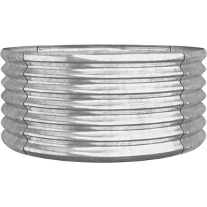 vidaXL Jardinière de jardin Acier enduit de poudre 80x80x36 cm Argenté pas cher