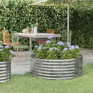 vidaXL Lit surélevé de jardin Acier enduit de poudre Argenté pas cher