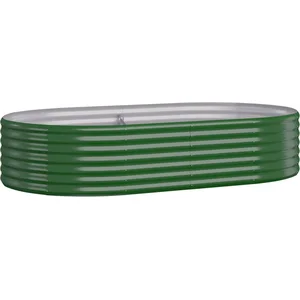 vidaXL Lit surélevé de jardin Acier enduit de poudre 175x100x36cm Vert pas cher