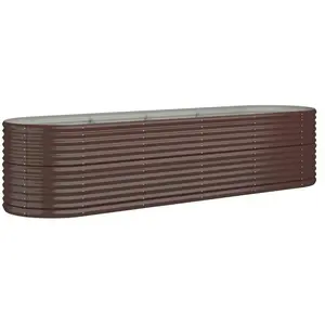 vidaXL Lit surélevé de jardin Acier enduit de poudre marron pas cher
