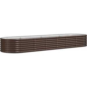 vidaXL Lit surélevé de jardin Acier enduit de poudre marron pas cher