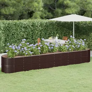 vidaXL Lit surélevé de jardin Acier enduit de poudre marron pas cher