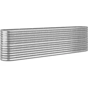 vidaXL Lit surélevé de jardin Acier enduit de poudre Argenté pas cher