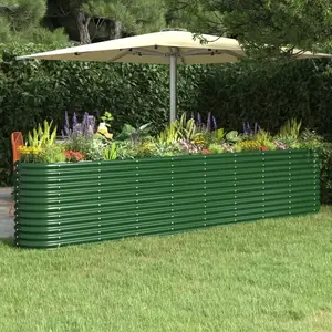 Comparateur de prix : vidaXL Lit surélevé de jardin Acier enduit de poudre 332x40x68 cm Vert