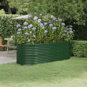 vidaXL Lit surélevé de jardin Acier enduit de poudre 224x80x68 cm Vert pas cher