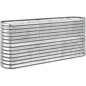 vidaXL Lit surélevé de jardin Acier enduit de poudre Argenté pas cher