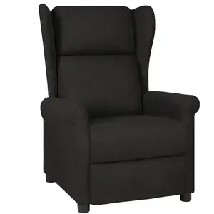 vidaXL Fauteuil inclinable Noir Tissu pas cher